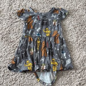 little Sleepies OG Star Wars May The Force Be With You Bodysuit Twirl Dress